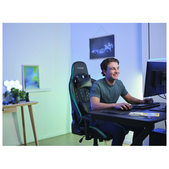 Trust, Sedia Gaming GXT 716 Rizza, Universale, Nera, Imbottita