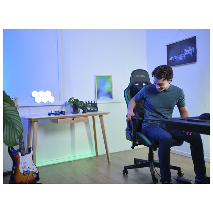 Trust, Sedia Gaming GXT 716 Rizza, Universale, Nera, Imbottita