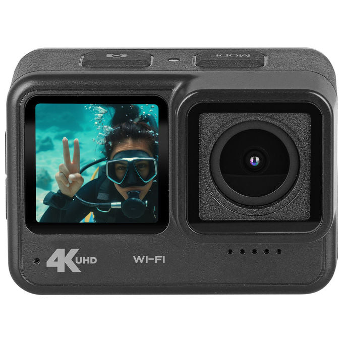 Trevi GO2600 4K Action Camera 20 MP 4K Ultra HD Wi-Fi Impermeabile 21 m Doppio Display IPS Touch 140° colore Nero
