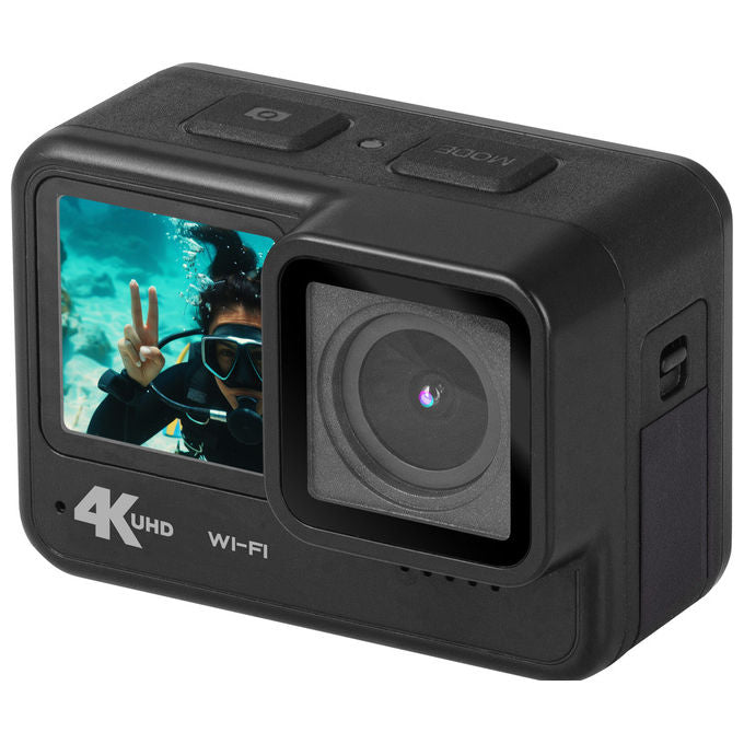 Trevi GO2600 4K Action Camera 20 MP 4K Ultra HD Wi-Fi Impermeabile 21 m Doppio Display IPS Touch 140° colore Nero