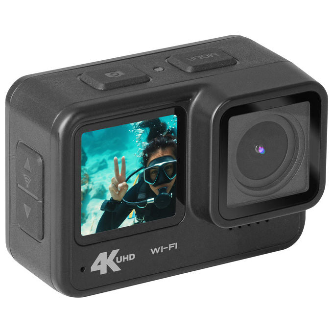 Trevi GO2600 4K Action Camera 20 MP 4K Ultra HD Wi-Fi Impermeabile 21 m Doppio Display IPS Touch 140° colore Nero