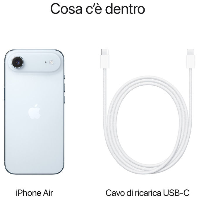 Apple MG2P4QL-A iPhone Air Smartphone 256GB 6.5'' OLED A19 Pro 5G Wi-Fi 7 iOS 26 colore Celeste