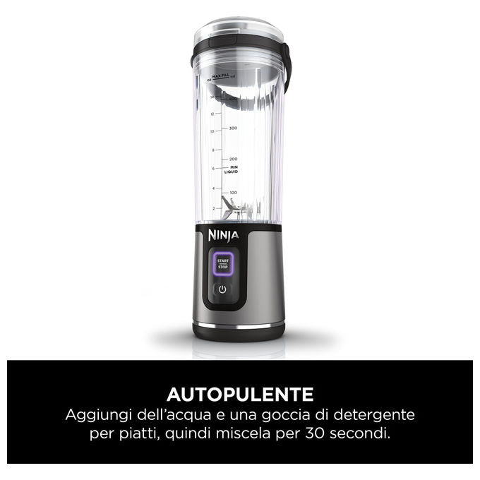 Ninja BC151EUNV Blast Frullatore Portatile Senza Fili 530 ml USB-C Trita Ghiaccio colore Blu Denim