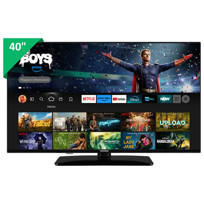 Telefunken TE40759B50V4F Smart TV LED 40'' HD DVB-T2 Wi-Fi Bluetooth Netflix HDR10 colore Nero
