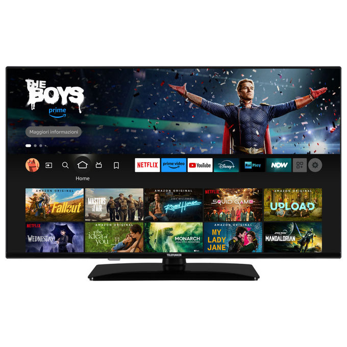 Telefunken TE40759B50V4F Smart TV LED 40'' HD DVB-T2 Wi-Fi Bluetooth Netflix HDR10 colore Nero