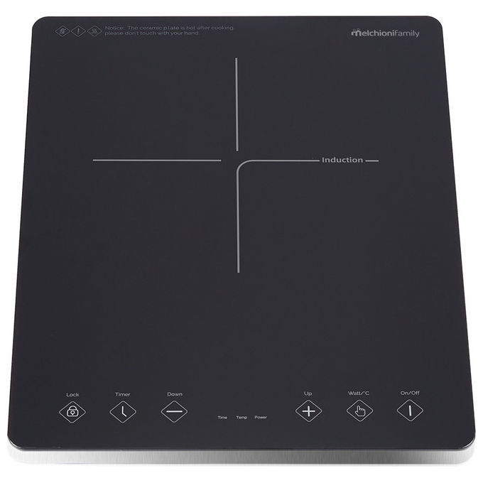 Melchioni 118360033 Oblivion 1 Piano cottura a induzione 37 cm 1 fuoco 2000W touch display digitale blocco bambini colore Nero