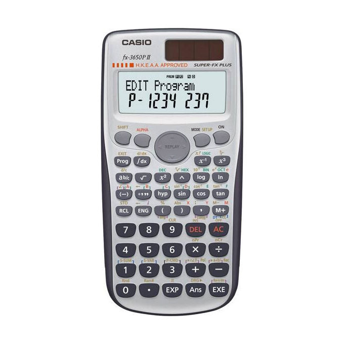 Casio, Calcolatrice Scientifica FX-3650P II, Tascabile, Nero e Argento