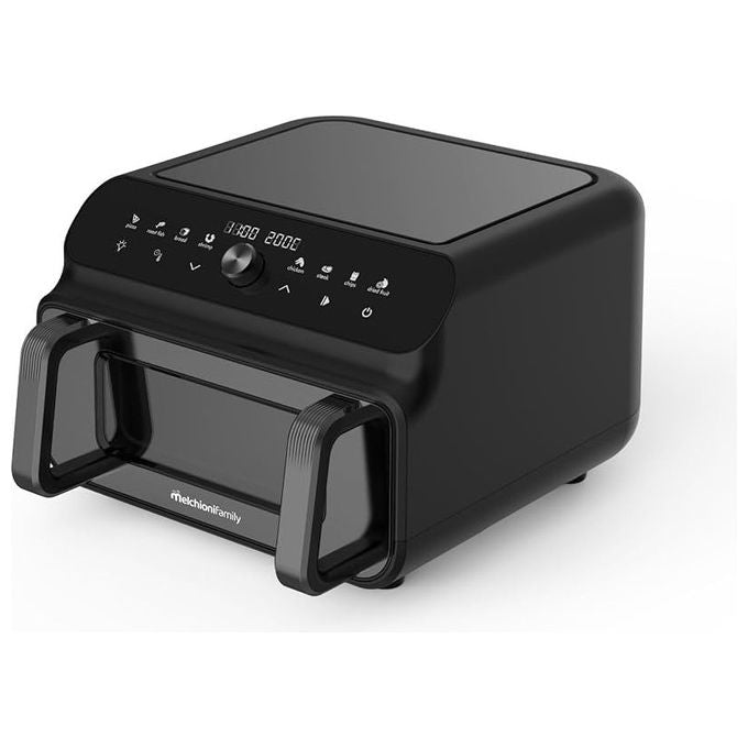 Melchioni Family 118340057 Friggitrice ad aria 10 L 2100 W 12 Programmi Display Colori colore Nero