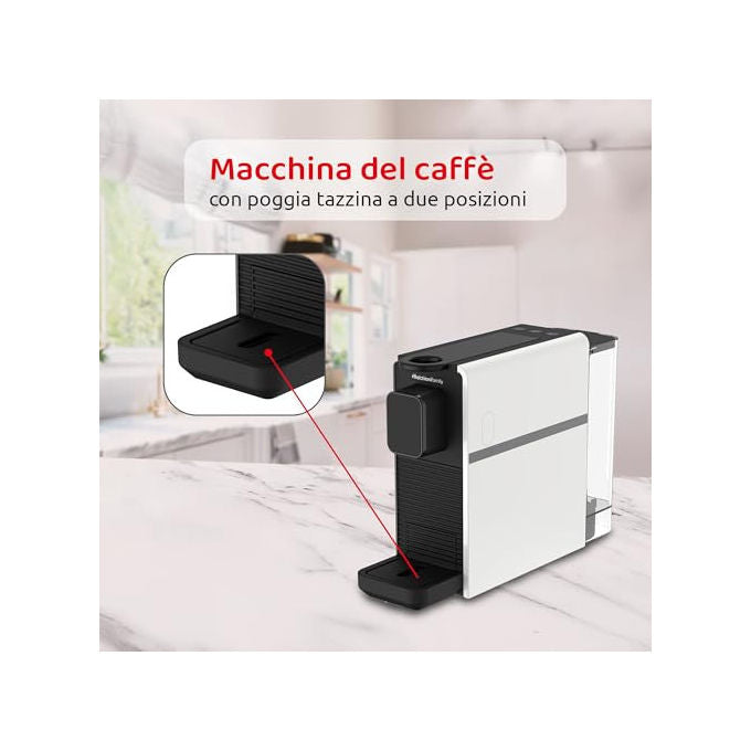 Melchioni Family, Cremosa Macchina Caffe', Compatibile Nespresso, 3 Selezioni, 0.5L, 1400W, Bianca
