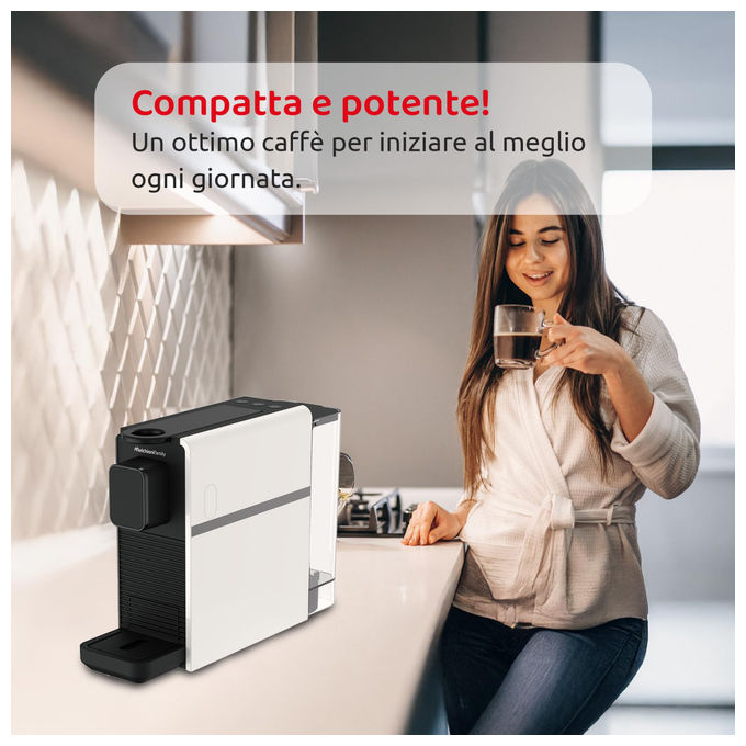 Melchioni Family, Cremosa Macchina Caffe', Compatibile Nespresso, 3 Selezioni, 0.5L, 1400W, Bianca