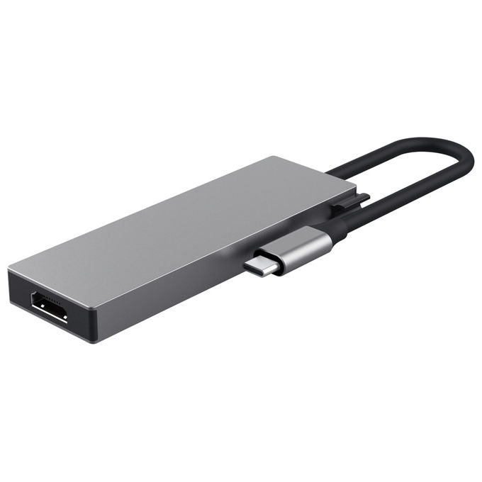 Trust, Hub Usb Tipo-C, Grigio, 5 in 1, Alluminio