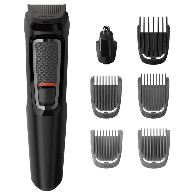 Philips MG3721-14 Multigroom Series 3000 Regolabarba e Tagliacapelli 7 in 1 lame autoaffilanti autonomia 60 min colore Nero