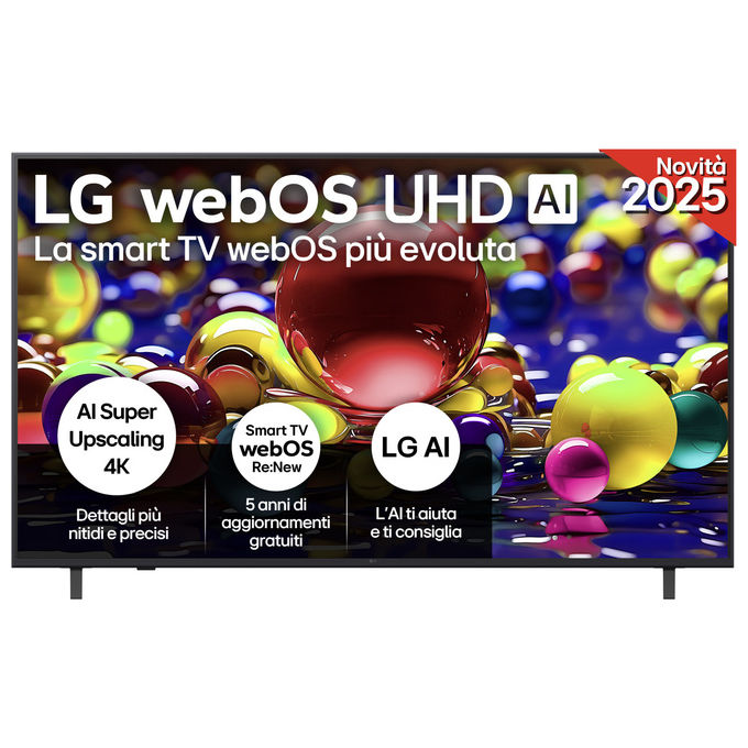 Lg, Tv Led 4K Ultra Hd 65'', Webos Ai, Processore α7 Gen8, Smart Tv, Blu