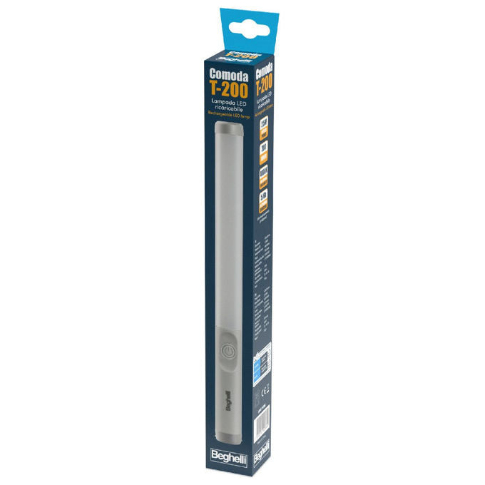 Beghelli, Lampada da Tavolo LED, Grigia, Alluminio, 4000K