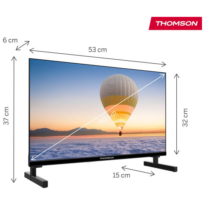 Thomson 24HT2S15 Smart TV LED HD 24'' TiVo Wi-Fi Dual Band Bluetooth 5.0 HDR10 DVB-T2-S2-C colore Nero