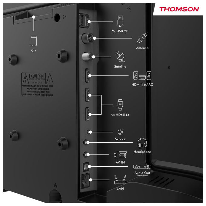 Thomson 24HT2S15 Smart TV LED HD 24'' TiVo Wi-Fi Dual Band Bluetooth 5.0 HDR10 DVB-T2-S2-C colore Nero