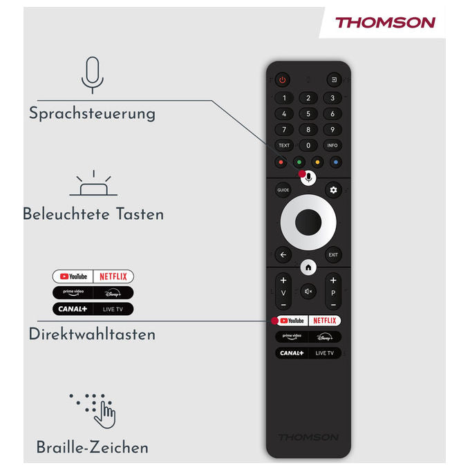 Thomson 24HT2S15 Smart TV LED HD 24'' TiVo Wi-Fi Dual Band Bluetooth 5.0 HDR10 DVB-T2-S2-C colore Nero