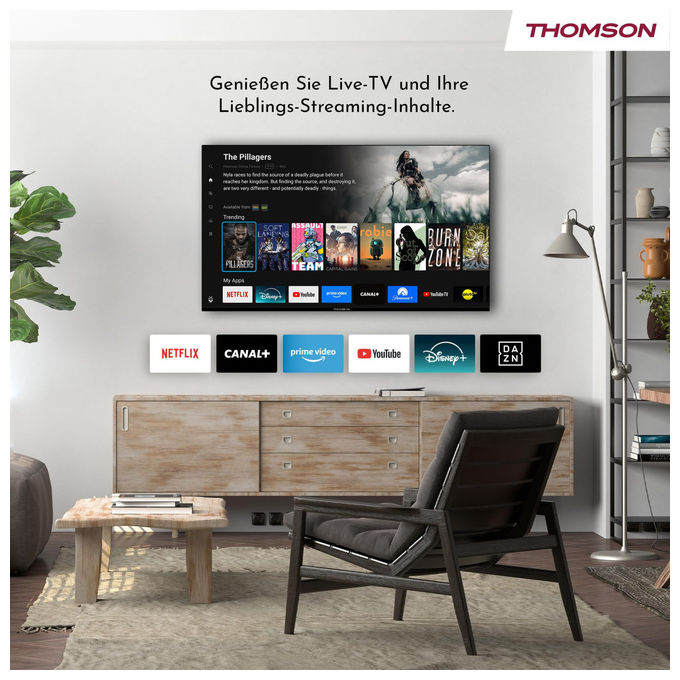 Thomson 24HT2S15 Smart TV LED HD 24'' TiVo Wi-Fi Dual Band Bluetooth 5.0 HDR10 DVB-T2-S2-C colore Nero