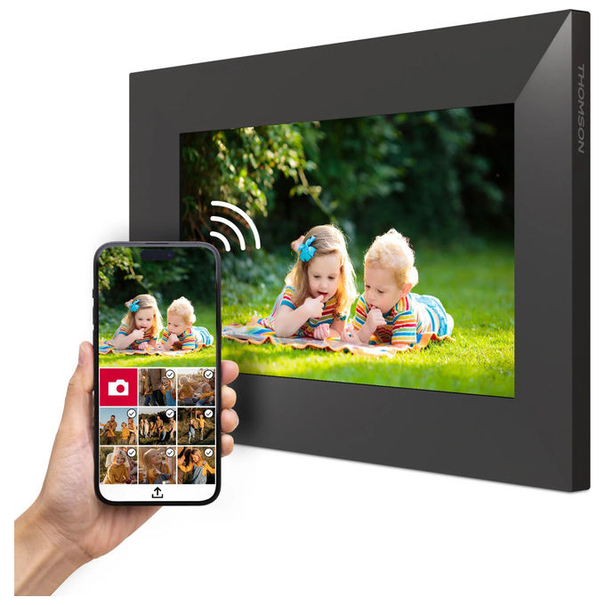 Thomson F07 Cornice Digitale 7'' Touchscreen IPS Wi-Fi 32GB Memoria Interna Rotazione Automatica colore Nero