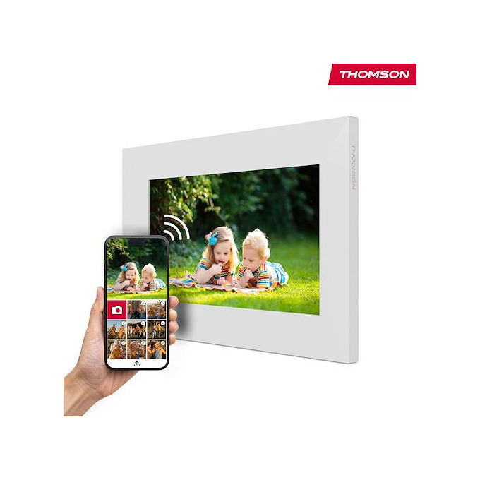 Thomson, Cornice Digitale Intelligente, 7 Pollici HD, 32GB, Bianco e Nero