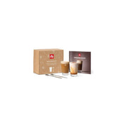 Illy Kit Indulgence 2 Bicchieri Vetro 170ml 2 Cucchiaini Design Acciaio Inox Ricettario Caffe'