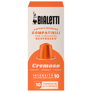 Bialetti, Capsule Caffe' Cremoso Compatibili con Nespresso, 10 Pezzi