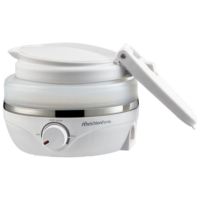 Melchioni MRS KETTLE Bollitore Elettrico Pieghevole da Viaggio 0.6 L 800 W Doppio Voltaggio colore Bianco