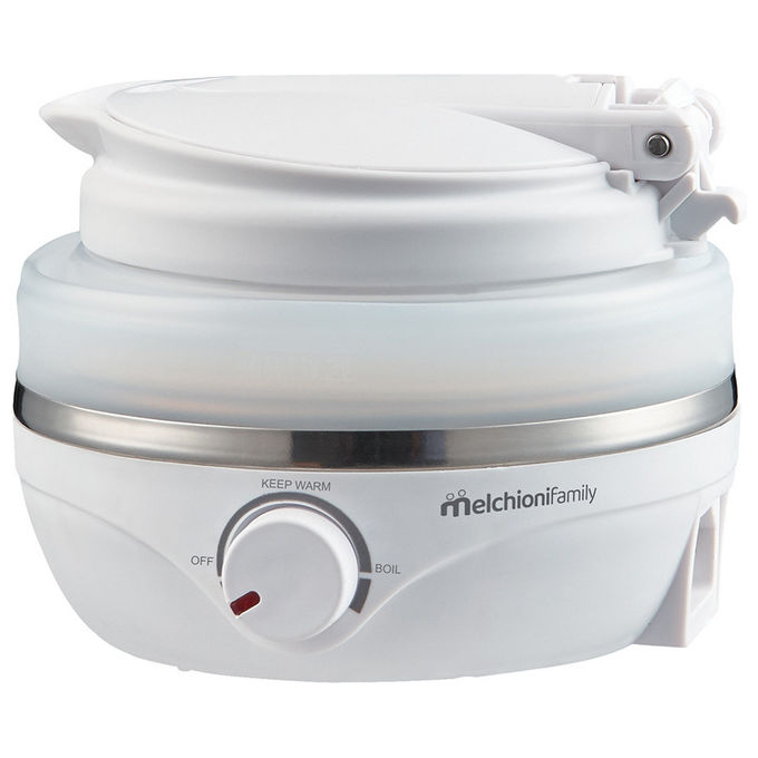 Melchioni MRS KETTLE Bollitore Elettrico Pieghevole da Viaggio 0.6 L 800 W Doppio Voltaggio colore Bianco