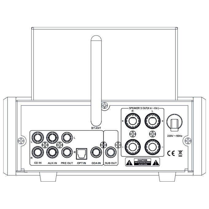 Irradio 550111015 IR-DA3 Tube Amplificatore Hi-Fi Ibrido Valvolare 50W RMS Bluetooth 5.0 colore Nero