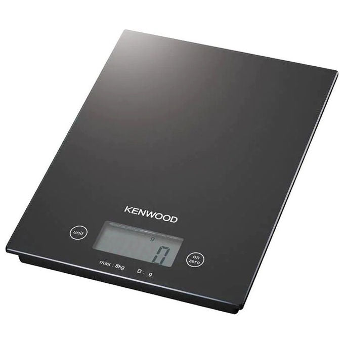Kenwood, Bilancia da Cucina Digitale, 8 Kg, Nera, con Piattaforma in Vetro
