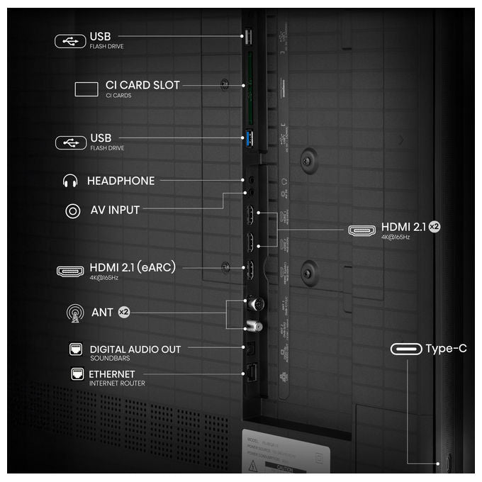 Hisense, TV 4K Ultra HD 100U8Q, Smart TV Wi-Fi, Mini LED ULED, 100 Pollici, Nero Grigio