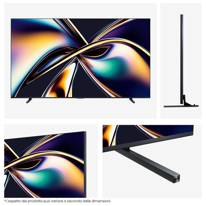 Hisense, TV 4K Ultra HD 100U8Q, Smart TV Wi-Fi, Mini LED ULED, 100 Pollici, Nero Grigio