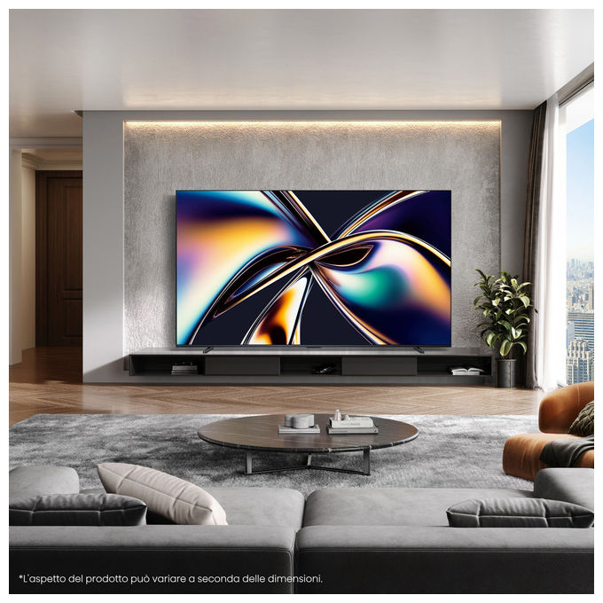 Hisense, TV 4K Ultra HD 100U8Q, Smart TV Wi-Fi, Mini LED ULED, 100 Pollici, Nero Grigio