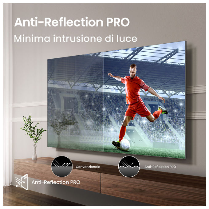 Hisense, TV 4K Ultra HD 100U8Q, Smart TV Wi-Fi, Mini LED ULED, 100 Pollici, Nero Grigio