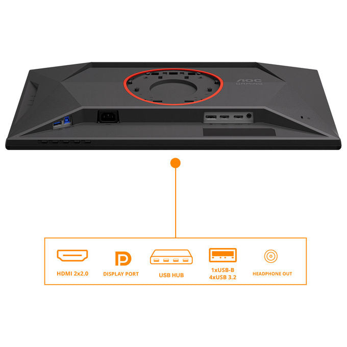 AOC 25G4KUR G4 Monitor Gaming 24.5'' Full HD Fast IPS 420Hz HDR400 G-Sync Hub USB colore Nero Rosso