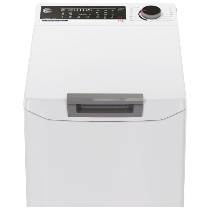 Hoover THOS486TM4-S Lavatrice Carica dall Alto 8 Kg 1400 Giri Classe B AI Weight Sense colore Bianco (86x41x60 cm)