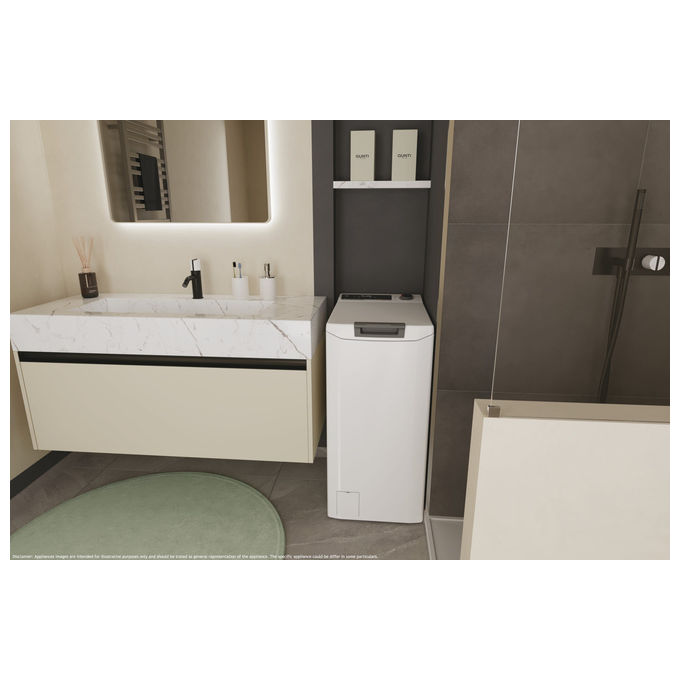 Hoover THOS486TM4-S Lavatrice Carica dall Alto 8 Kg 1400 Giri Classe B AI Weight Sense colore Bianco (86x41x60 cm)