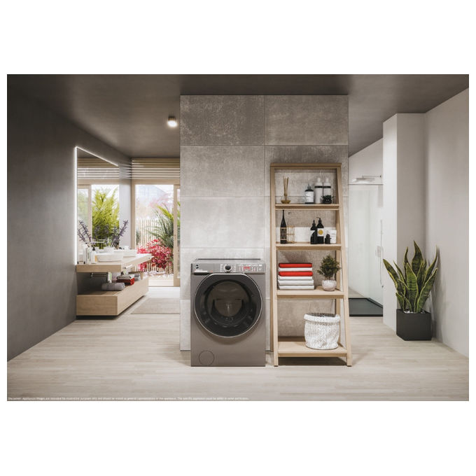 Hoover H5DPB6106MBCR8-S H-WASHandDRY 550 Lavasciuga Frontale 10-6 Kg 1600 rpm Classe A Inverter Vapore WiFi (85x60x58 cm) colore Antracite