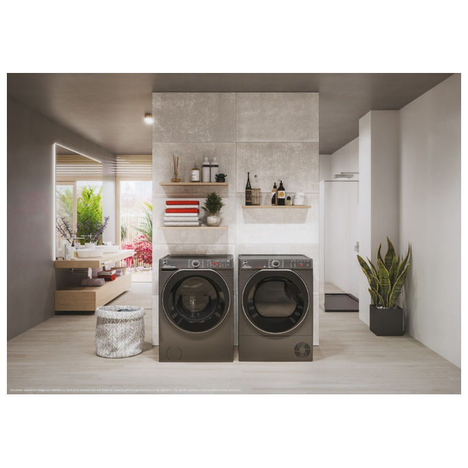 Hoover H5DPB6106MBCR8-S H-WASHandDRY 550 Lavasciuga Frontale 10-6 Kg 1600 rpm Classe A Inverter Vapore WiFi (85x60x58 cm) colore Antracite