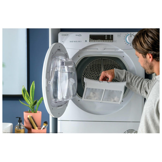 Candy CRO EH8N2TE-S Smart Pro Asciugatrice Pompa di Calore 8 Kg Classe D Wi-Fi 16 Programmi 66 dB (85x59.6x58.5 cm) colore Bianco