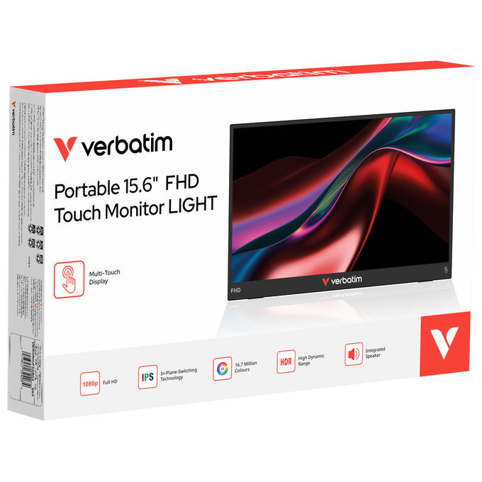 Verbatim 32402 Touch Light Monitor Portatile 15.6'' Full HD IPS Touchscreen 2x USB-C HDMI AMD FreeSync colore Nero
