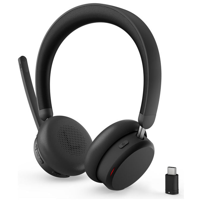 Lenovo Cuffie Wireless ANC 6550 Bluetooth Nero Microfono con Cancellazione Rumore Ufficio