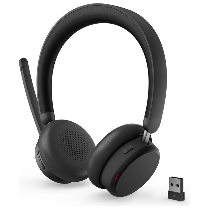 Lenovo Cuffie Wireless ANC 6550 Bluetooth Nero Microfono con Cancellazione Rumore Ufficio