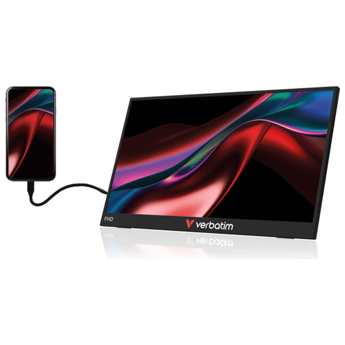 Verbatim, Monitor Portatile Touchscreen, 14'' IPS FHD, USB-C, Ultraleggero, Nero
