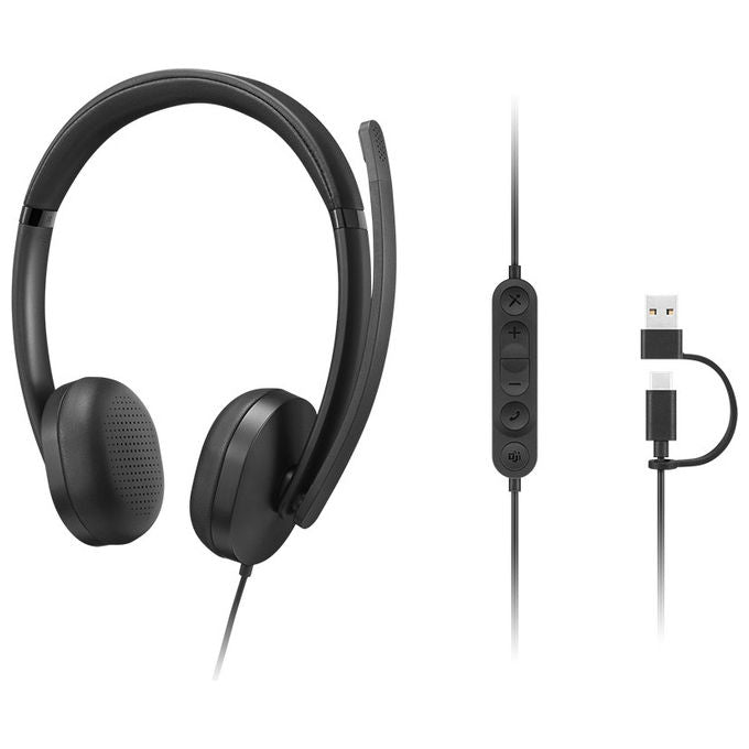 Lenovo, Auricolare VoIP 5000, Cablato USB tipo-C, Nero