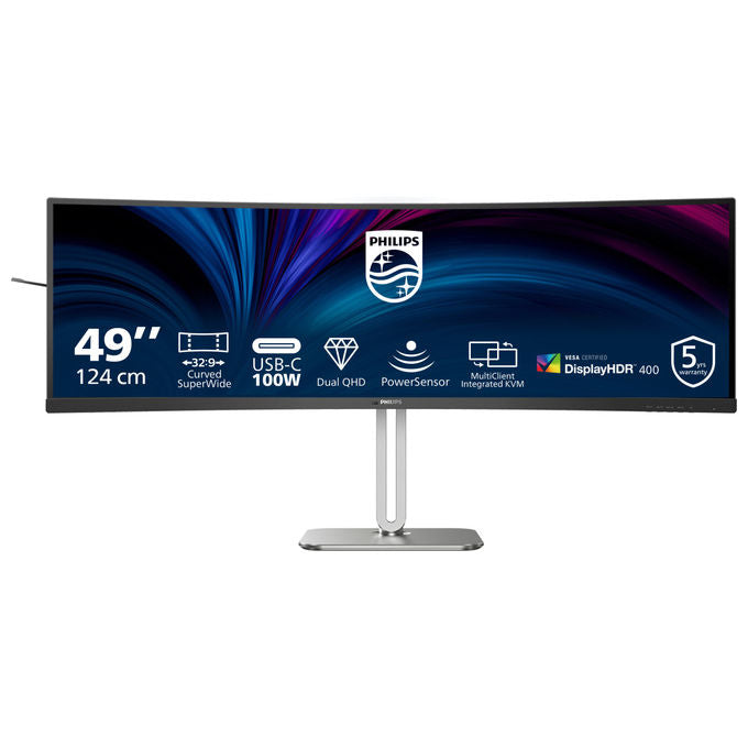 Philips 49B2U5900C-00 Serie 5000 Monitor PC Curvo 48.8'' Dual QHD 5120x1440 VA 32:9 USB-C KVM colore Nero