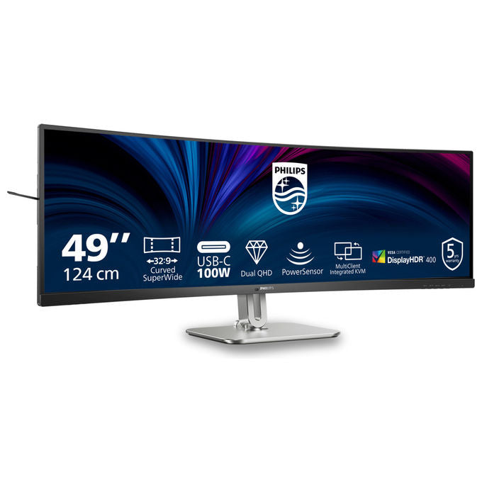 Philips 49B2U5900C-00 Serie 5000 Monitor PC Curvo 48.8'' Dual QHD 5120x1440 VA 32:9 USB-C KVM colore Nero