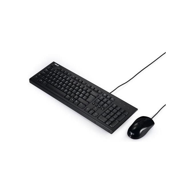 ASUS, Tastiera e Mouse, USB, QWERTY Italiano, Nero, Ufficio