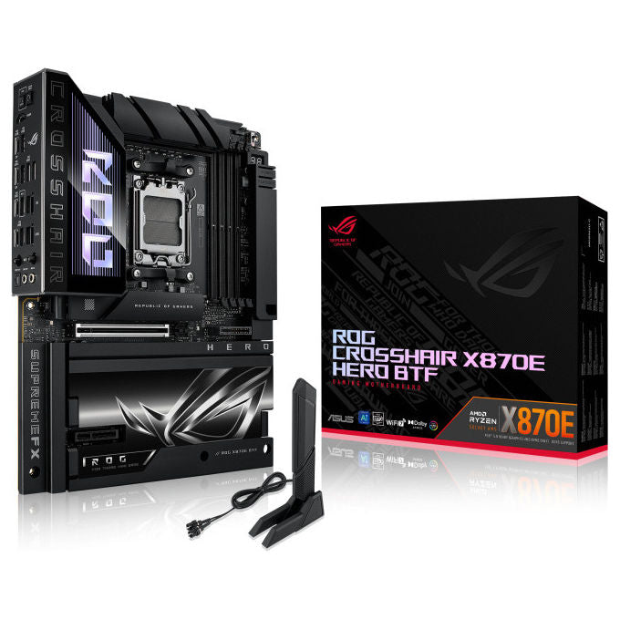 Asus Rog Crosshair X870E Hero BTF, Scheda Madre ATX, AMD X870E, Socket AM5, DDR5, Wi-Fi 7
