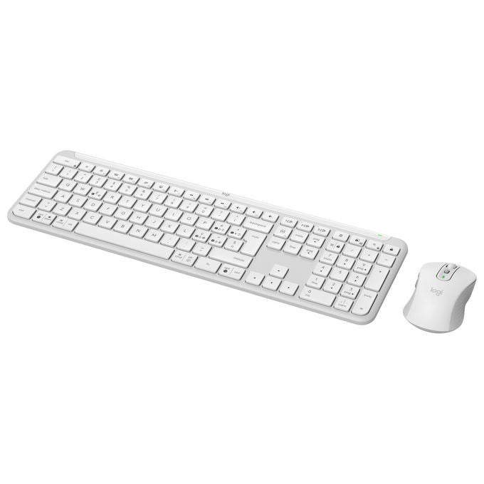 Logitech, Combo Tastiera e Mouse Wireless Signature Slim MK950, Bianco